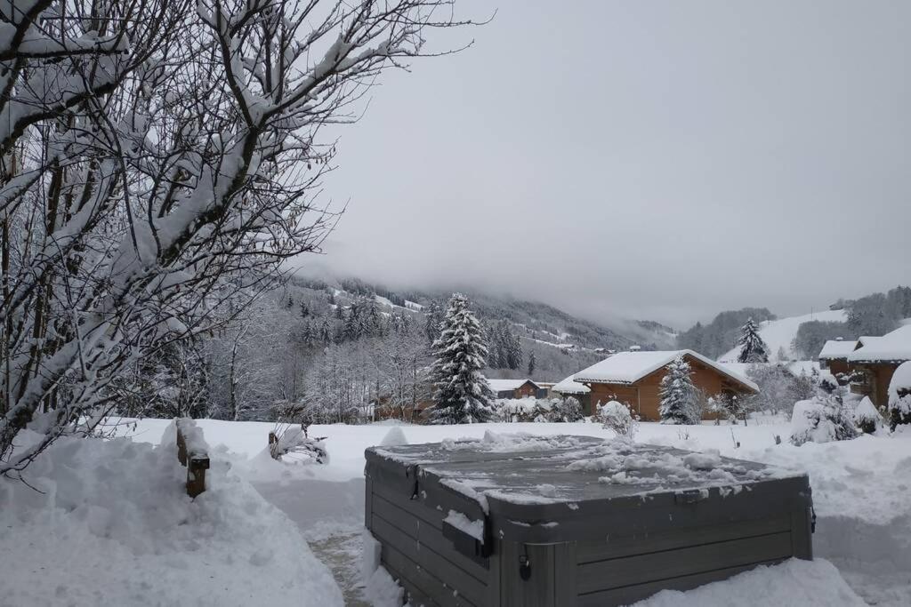 A4 Km De Megeve Tres Joli Studio Avec Jacuzzi ,Vue Sur Les Montagnes Au Calme Praz-sur-Arly Exteriör bild