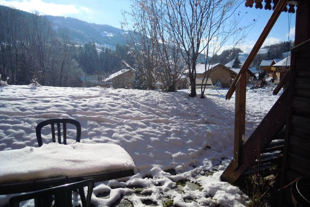 A4 Km De Megeve Tres Joli Studio Avec Jacuzzi ,Vue Sur Les Montagnes Au Calme Praz-sur-Arly Exteriör bild