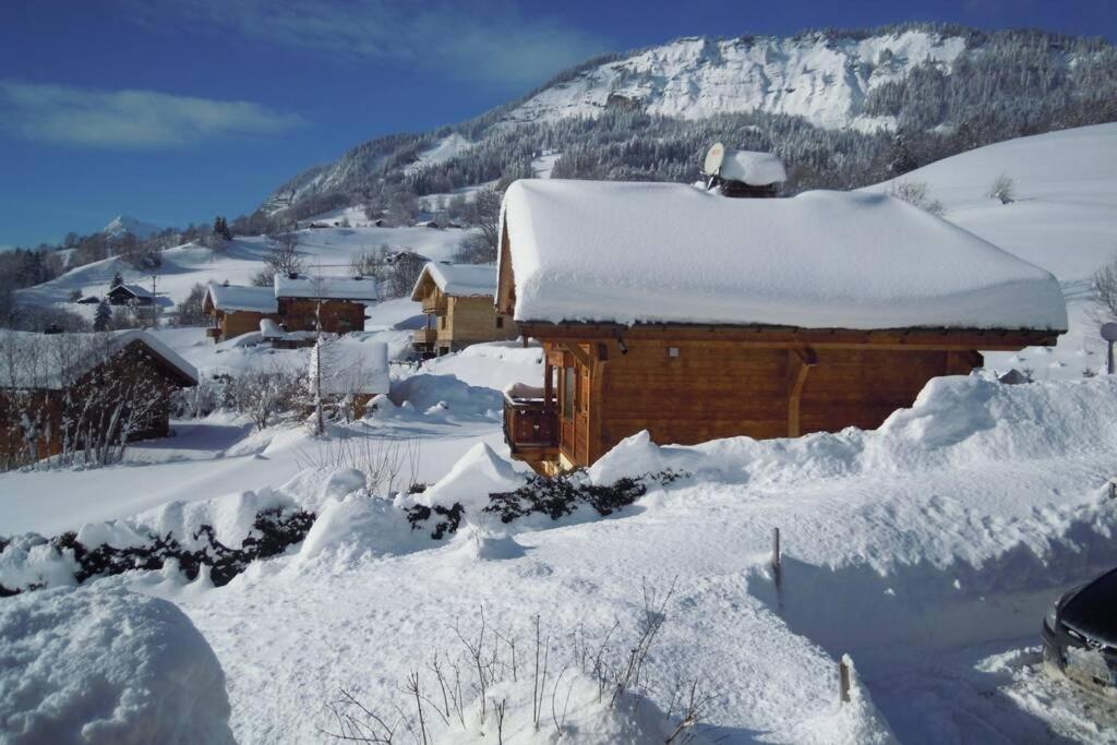 A4 Km De Megeve Tres Joli Studio Avec Jacuzzi ,Vue Sur Les Montagnes Au Calme Praz-sur-Arly Exteriör bild